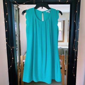 Teal Dress with Petal Sleeves